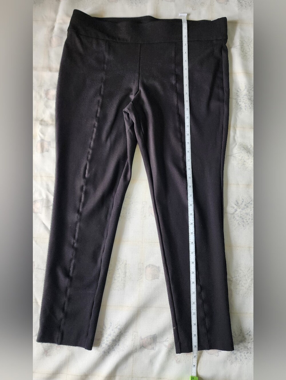 Jones New York Black Ponte Pull-On Leggings with Front Seams